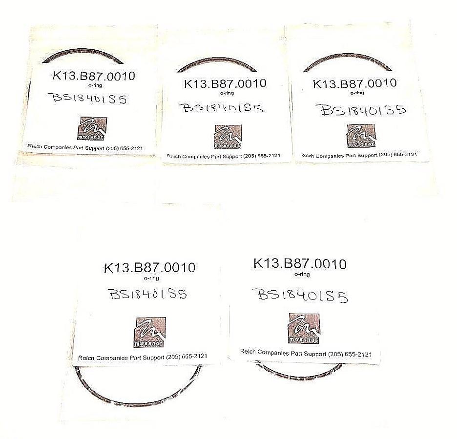 Used LOT OF 5 NEW K13.B87.0010 O-RINGS K13B870010, BS18401S5