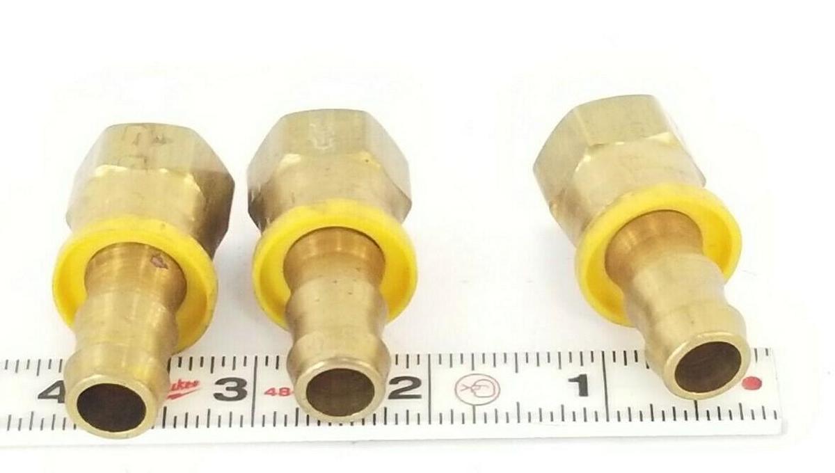 Used LOT OF 3 NEW PARKER UA-4D 8-8-8 NIPPLE FITTINGS SAE JIC 3/4'' IN. THREAD 3/8''