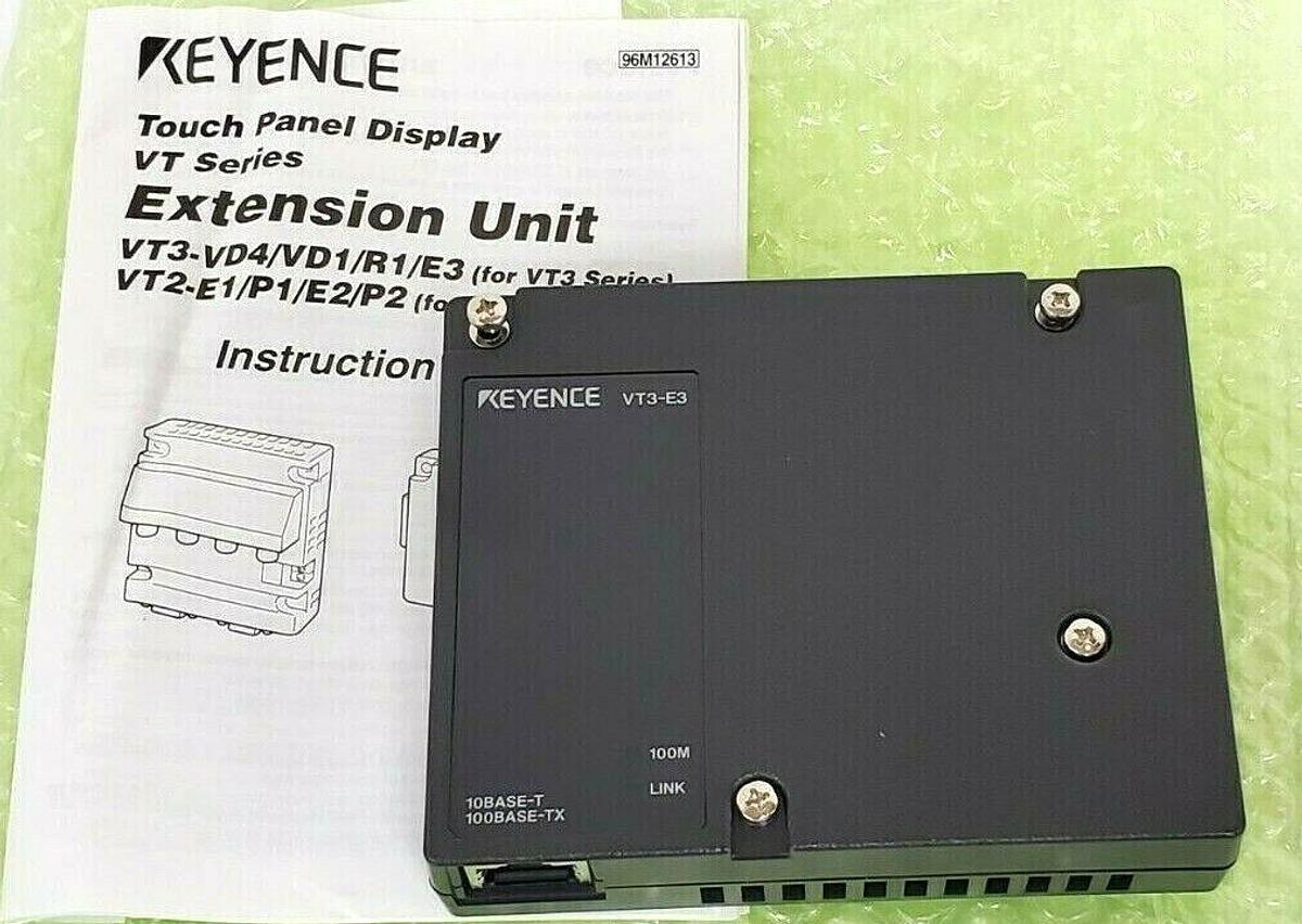Used NIB KEYENCE VT3-E3 TOUCH PANEL DISPLAY ETHERNET EXTENSION UNIT 5VDC 200mA VT3E3