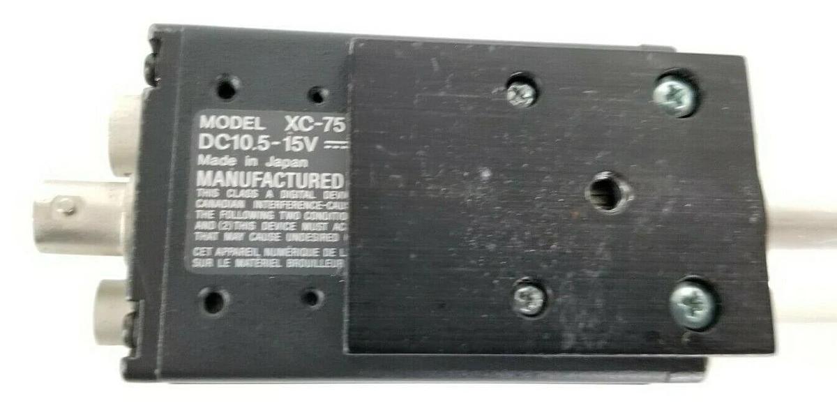 Used SONY XC-75-1 CCD CAMERA W/ 3'' IN. LENS & MOUNTING BRACKET 10.5-15VDC XC-75