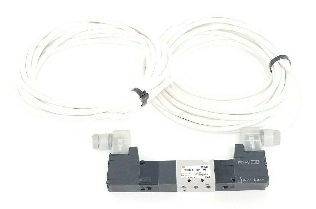 Used SMC VZ3420-3DZ-M5 SOLENOID VALVE 0.15~0.7MPa, 110V AC 50/60HZ COILS