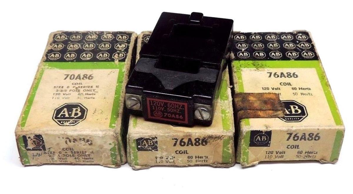 Used LOT OF 3 NIB ALLEN BRADLEY 76A86 COILS 120VOLT