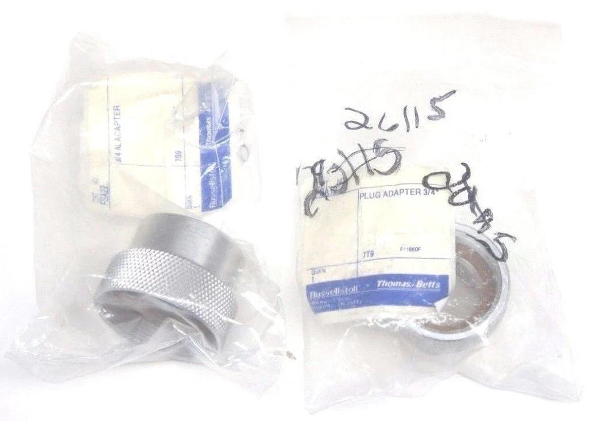 Used NEW THOMAS & BETTS FSA22 ALUMINUM ADAPTER 3/4'' & FSA12 PLUG ADAPTER 3/4''