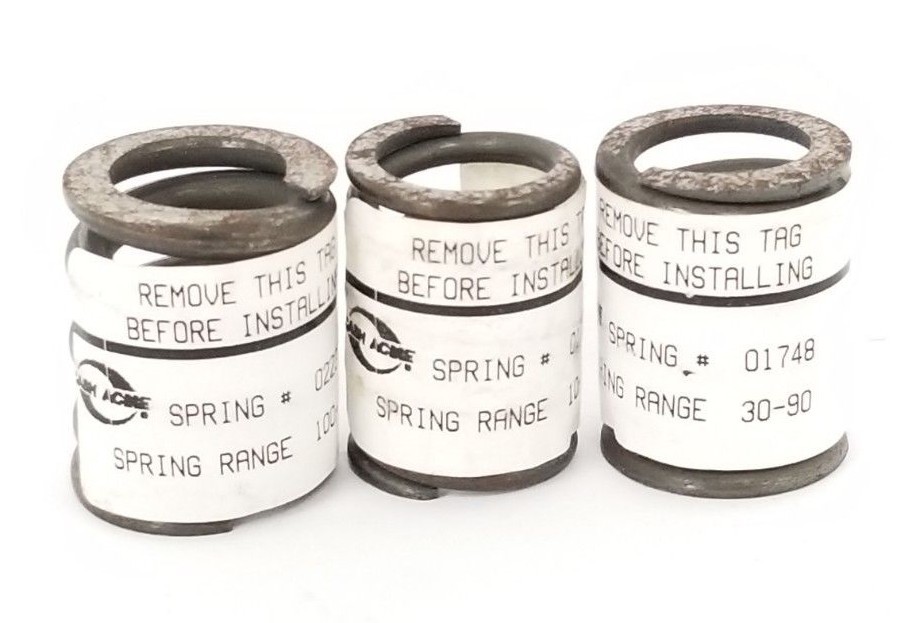 Used NEW CASH ACME 20334 PRESSURE SPRING SET 01747 10-50, 01748 30-90, 02235 100-180