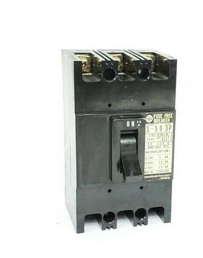 Used HITACHI S-50 FUSE FREE BREAKER 3P 50A, MFG. NO. S50A308, AC 600V