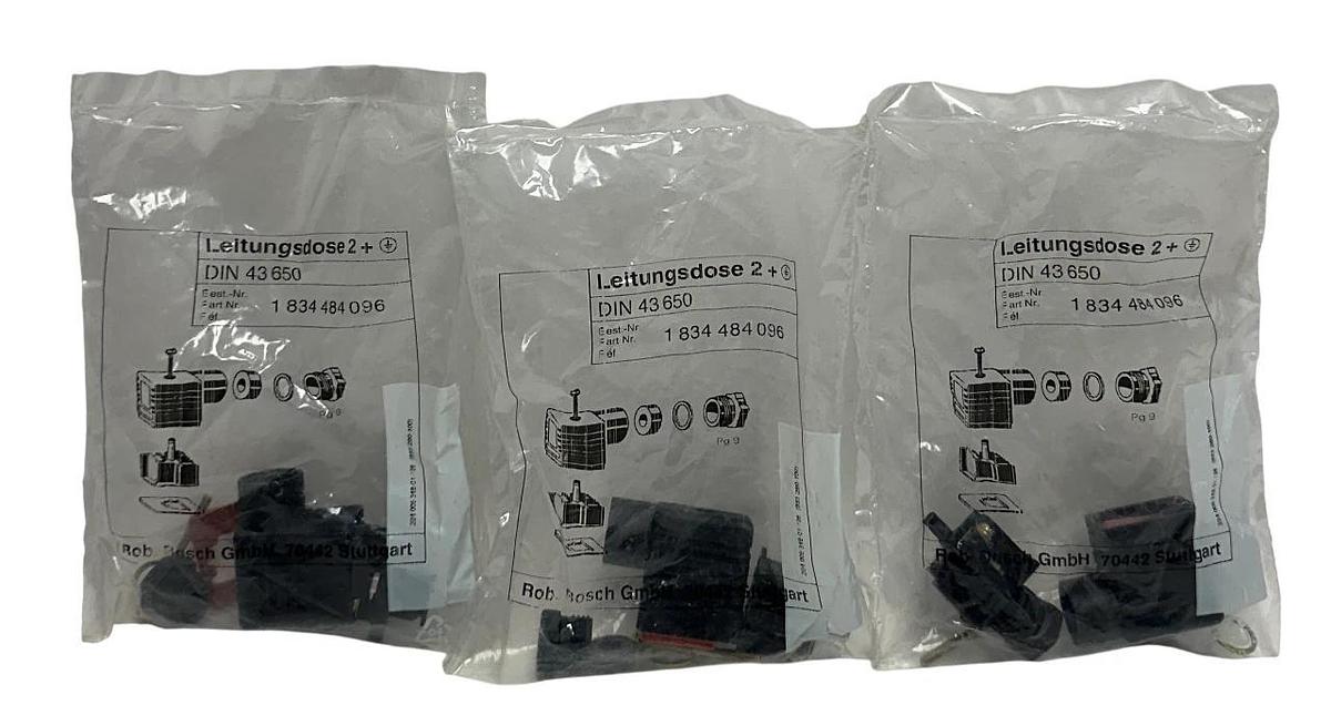 Used 3 BOSCH DIN 43650 / 1 834 484 096 CABLE SOCKETS 2+ OEM 1834484096 NSFS