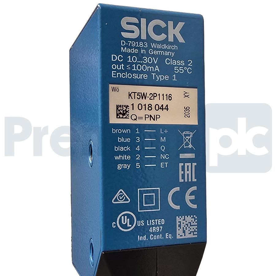 SICK KT5W-2P1116 Contrast Sensor 1018044 PNP 10-30VDC Mark Reader 10mm Range NEW