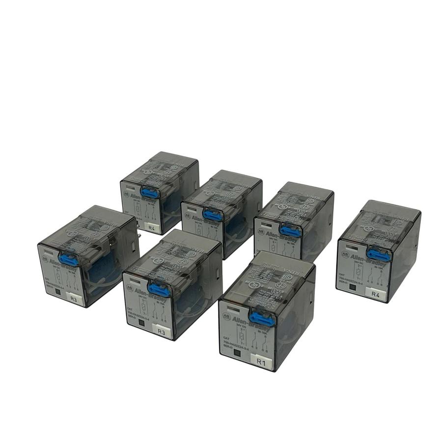 Used LOT OF 6 Allen-Bradley 700-HA32Z24-3-4 Ser. D General Purpose Relay 24VDC