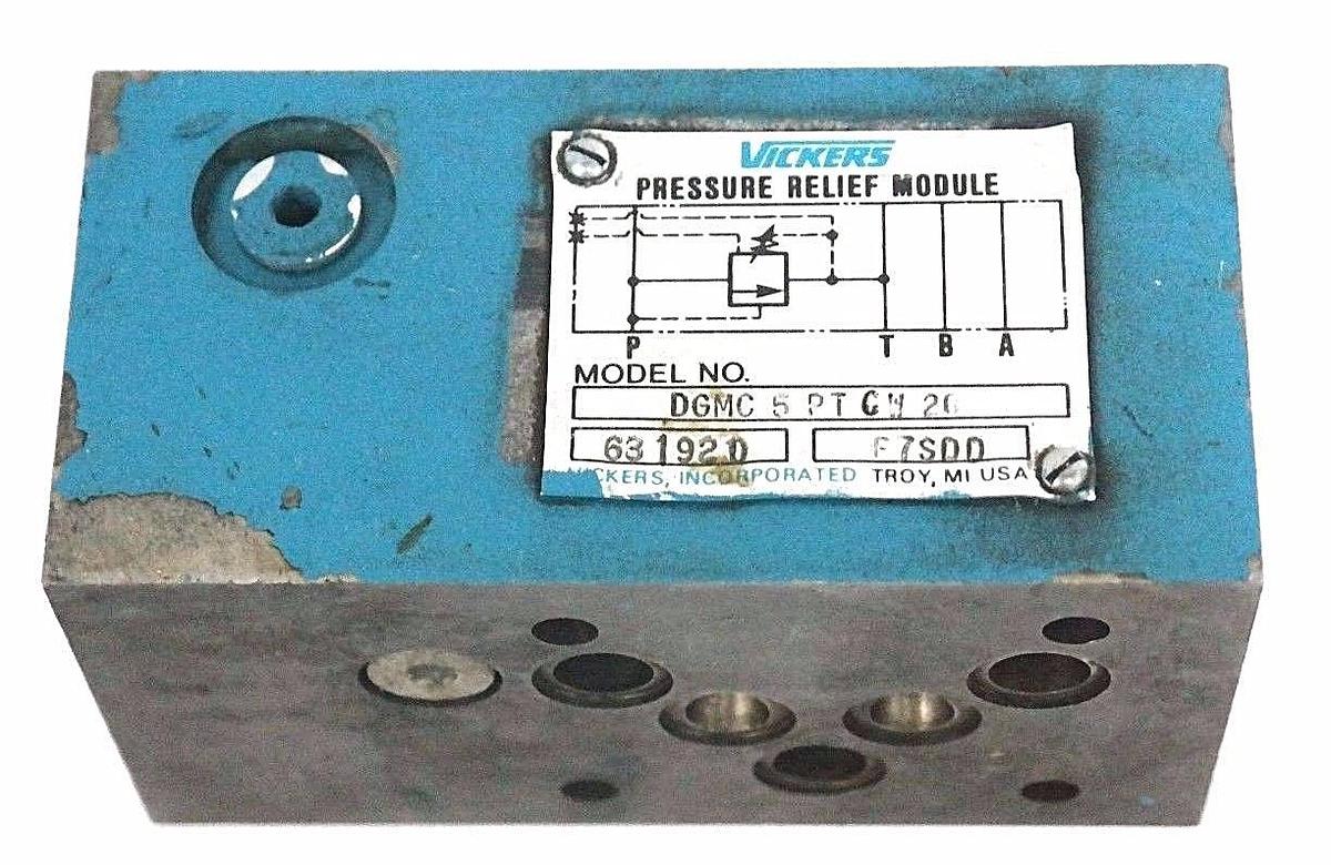 Used VICKERS DGMC-5-PT-CW-20 PRESSURE RELIEF VALVE 631920 F7SDD