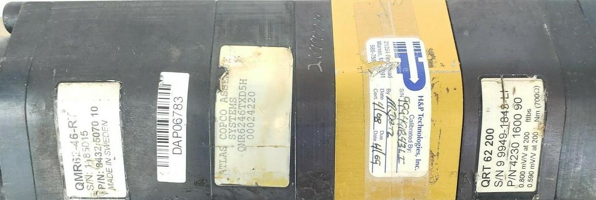 Used ATLAS COPCO NUTRUNNER ASSEMBLY QMR62-46-RT QMR6246TXD5H QRT-62-200 4230-1705-80