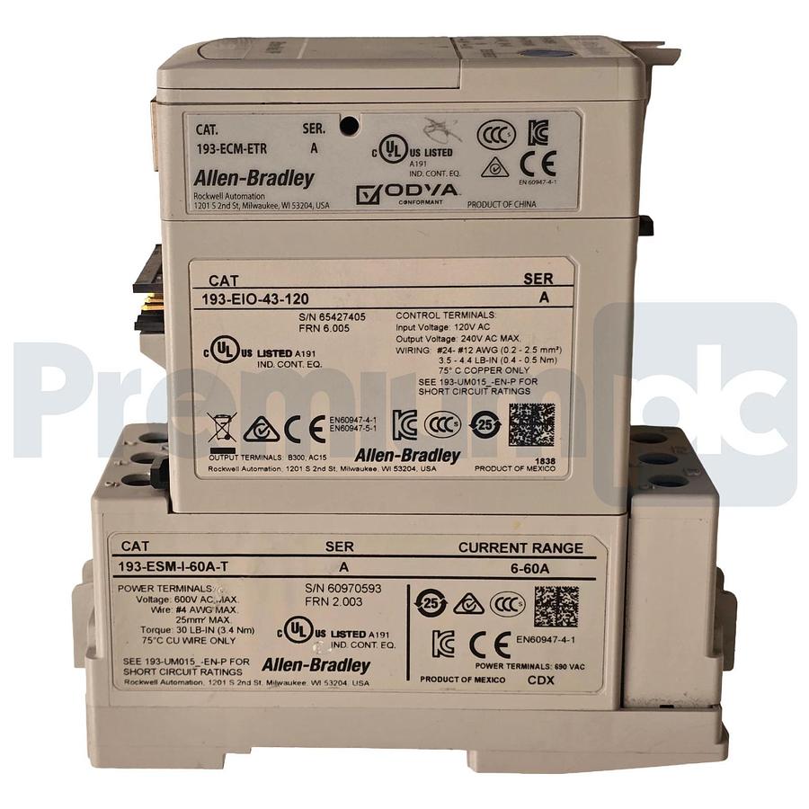 Used Allen-Bradley E300 Overload Relay 193-ESM-I-60A-T | 193-EIO-43-120 | 193-ECM-ETR