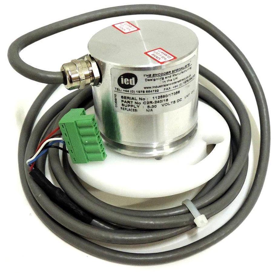 Used IED ENCODER C2R-240/16, SUPPLY: 5-30 VDC W/ MOUNTING FLANGE