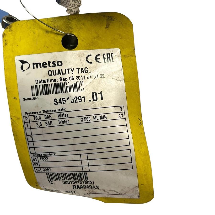 Valmet Neles Metso B1JAU8/35L Actuator w/ NE724/S1A-K Positioner & RAA040AS NSNP