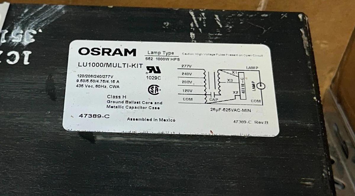 OSRAM 47389-C / 47389 LUMALUX LU1000/MULTI-KIT BALLAST KIT 120/208/240/277V NSMP