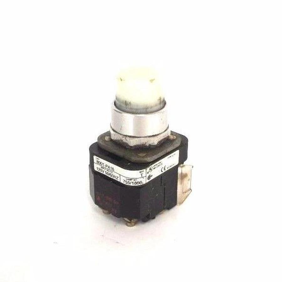 Used ALLEN BRADLEY 800T-PA16 PUSHBUTTON SER T, W/ 40171-002-01 COIL 120V, 800T-XA