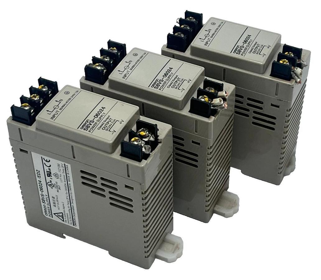 Used Lot of 3: Omron S8VS-06024/ED2 Switch Mode Power Supply 24VDC 2.5A 60W