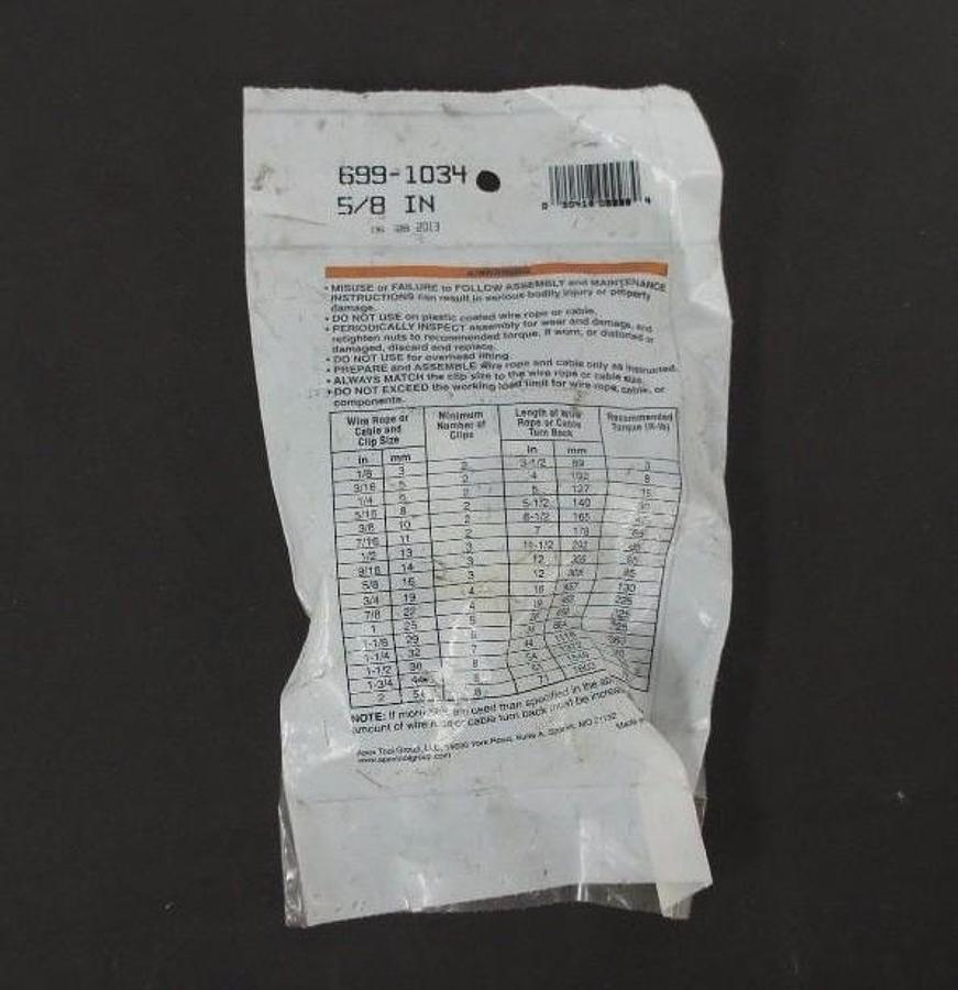 NEW CAMPBELL 699-1034 WIRE ROPE CLIP 5/8" 6991034