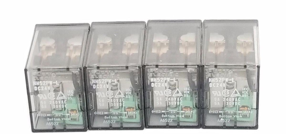 Used LOT OF 4 NEW FUJI ELECTRIC HH52PW-L-DC24V RELAYS 8 PIN HH52PW-L