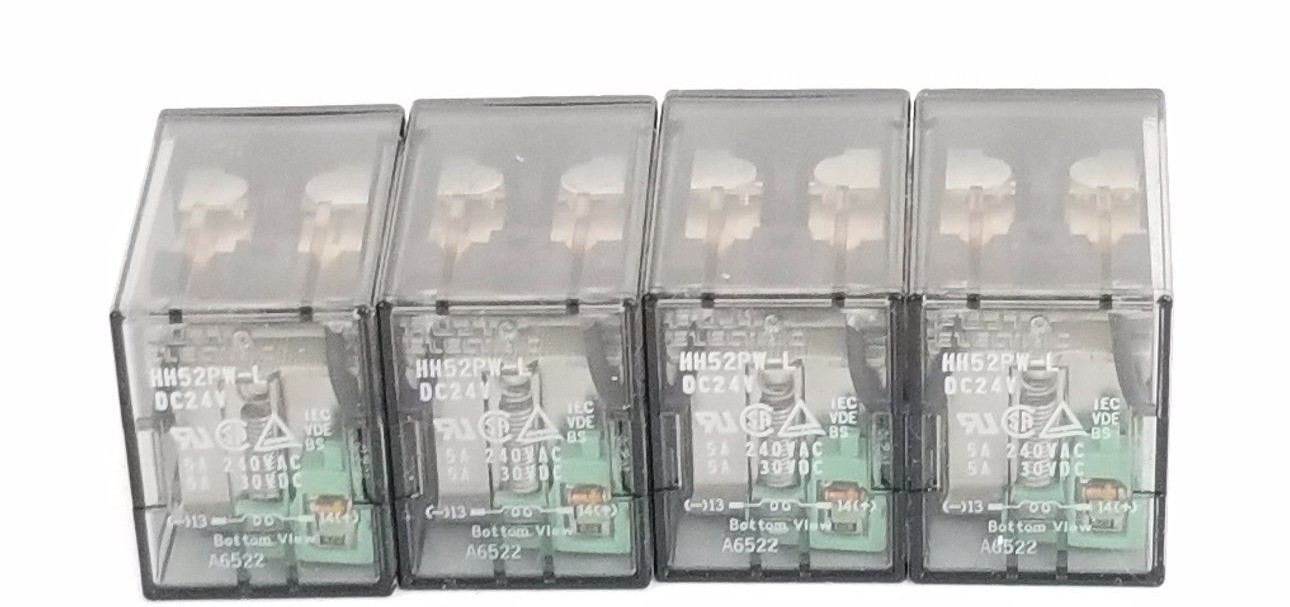 Used LOT OF 4 NEW FUJI ELECTRIC HH52PW-L-DC24V RELAYS 8 PIN HH52PW-L