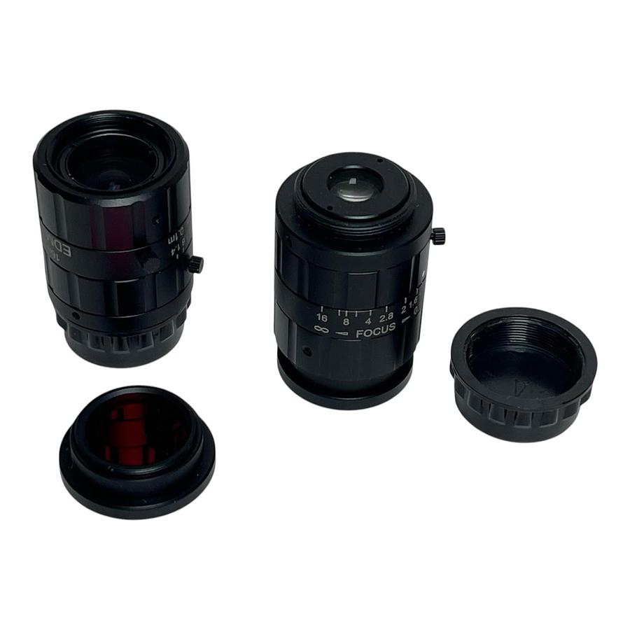 Used Lot of 2 Edmund Optics 59870 16mm F1.4 Lenses MidOpt BP635-25.5 Filters New