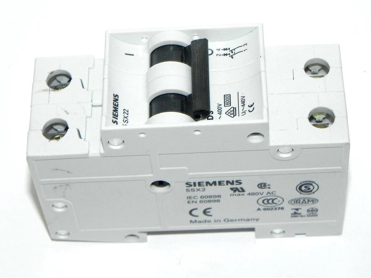 Used SIEMENS 5SX22 CIRCUIT BREAKER 5SX22D3, 400V, 5SX2