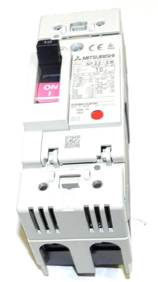 Used MITSUBISHI NF32-SW CIRCUIT BREAKER 10A, 2 POLE, NF32SW