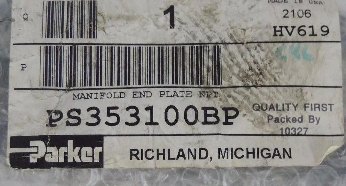 NEW PARKER PS353100BP MANIFOLD END PLATE NPT
