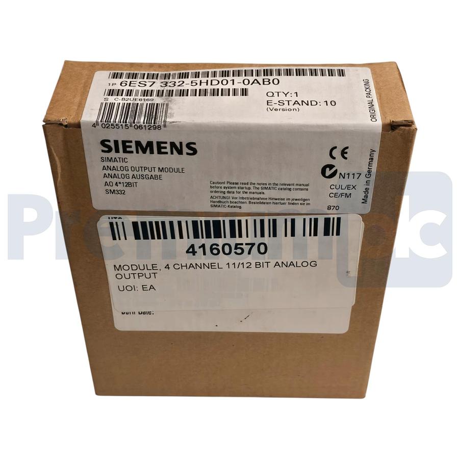 Siemens 6ES7332-5HD01-0AB0 SIMATIC S7-300 Analog Output SM 332 4 AO 12-Bit NSFS