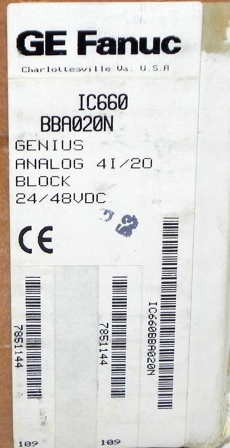 Used GENERAL ELECTRIC IC660BBA020N GENIUS ANALOG I/O BLOCK USED