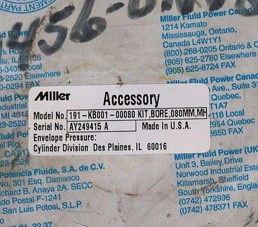 Used NEW MILLER 191-KB001-00080 ACCESSORY KIT 080MM MH 191KB00100080