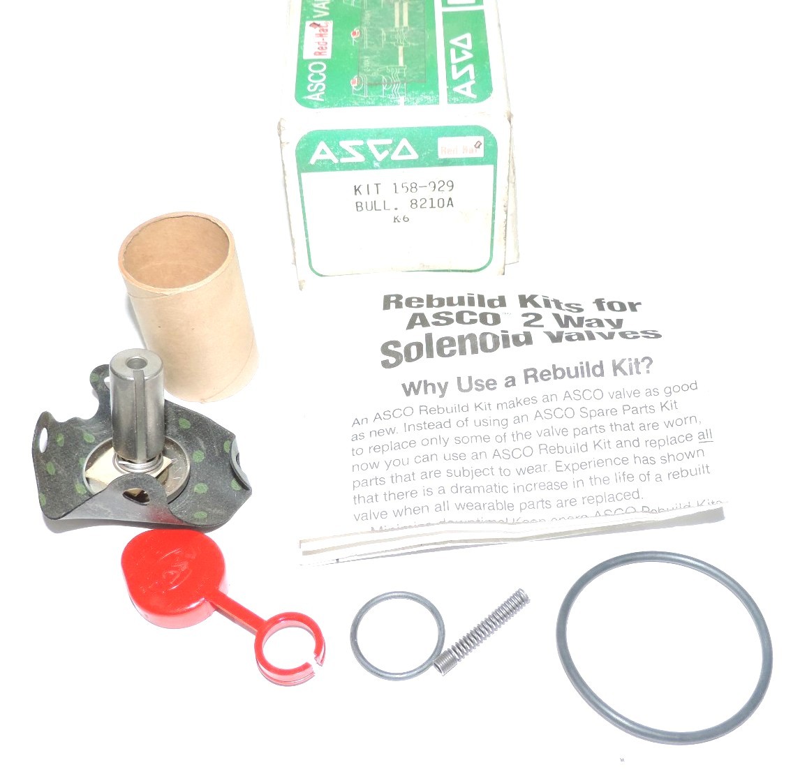 Used NIB ASCO 158-929 REBUILD KIT 158929 BULL. 8210A