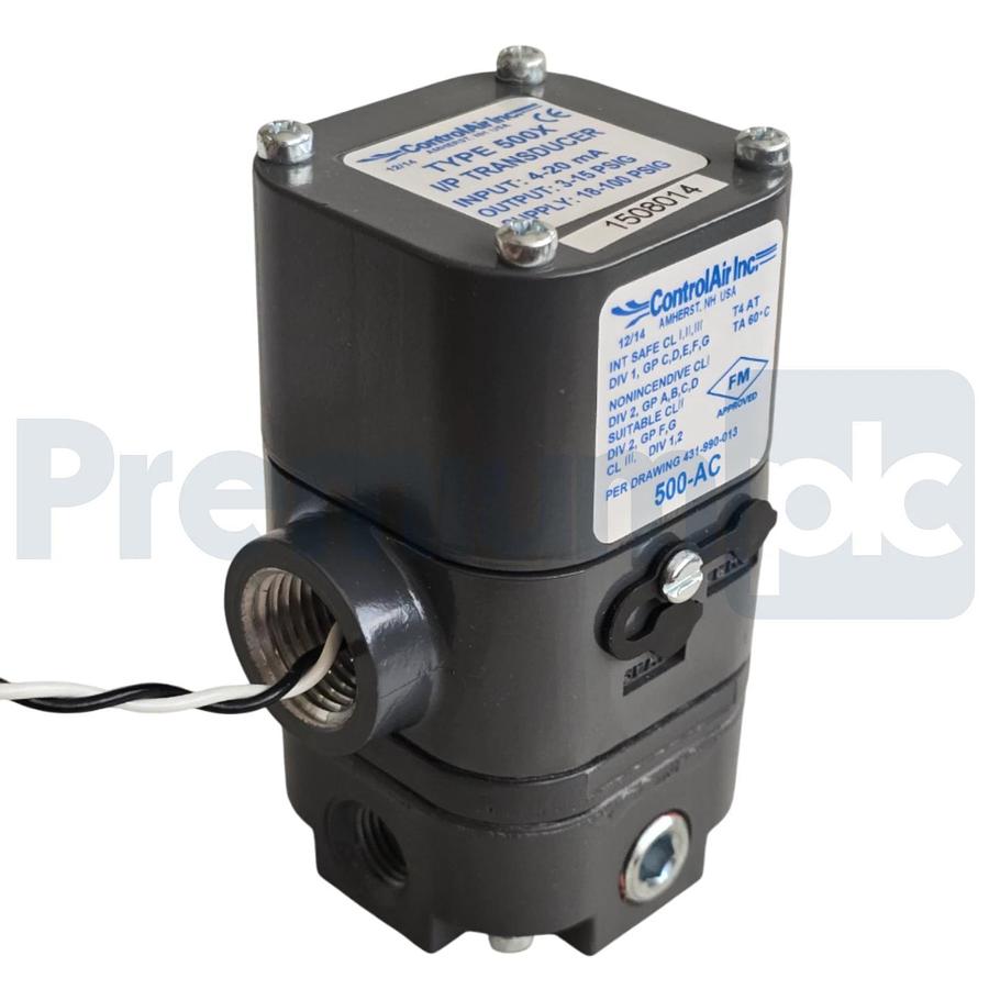 ControlAir 500-AC TYPE 500X I/P TRANSDUCER 4-20mA 3-15PSIG OUT/IN 18-100PSIG NEW