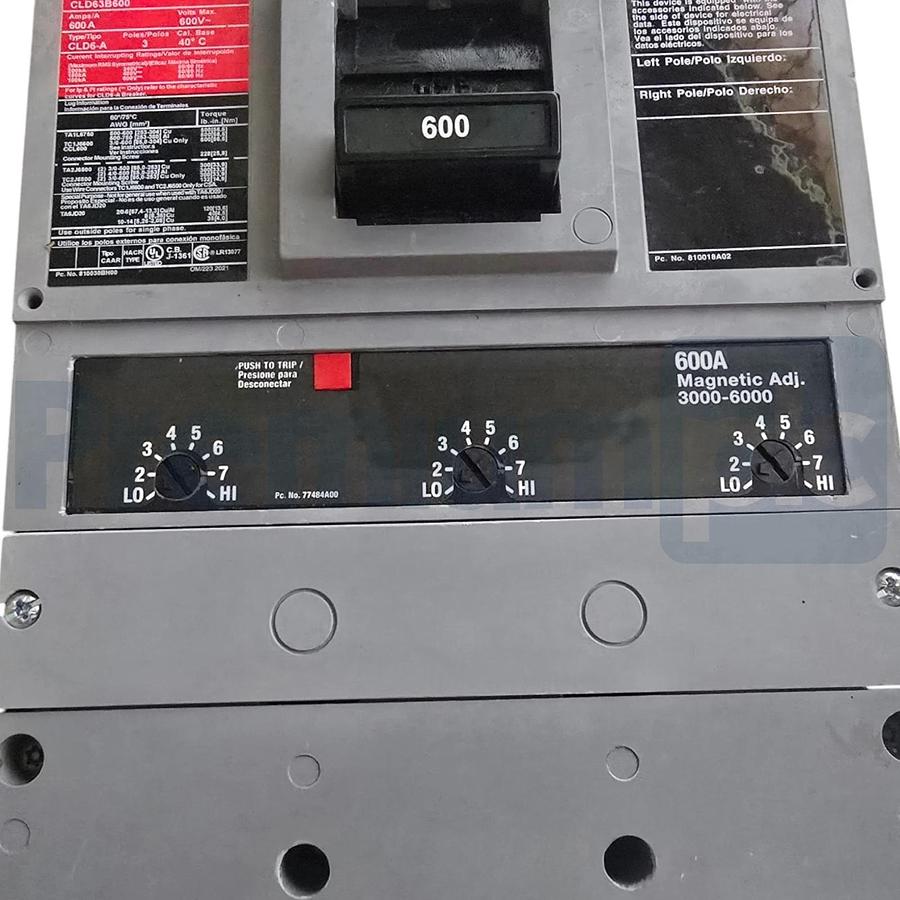 Siemens CLD63B600 Sentron Circuit Breaker 600A 600V 3-Pole LD Frame w/ Trip NSMP