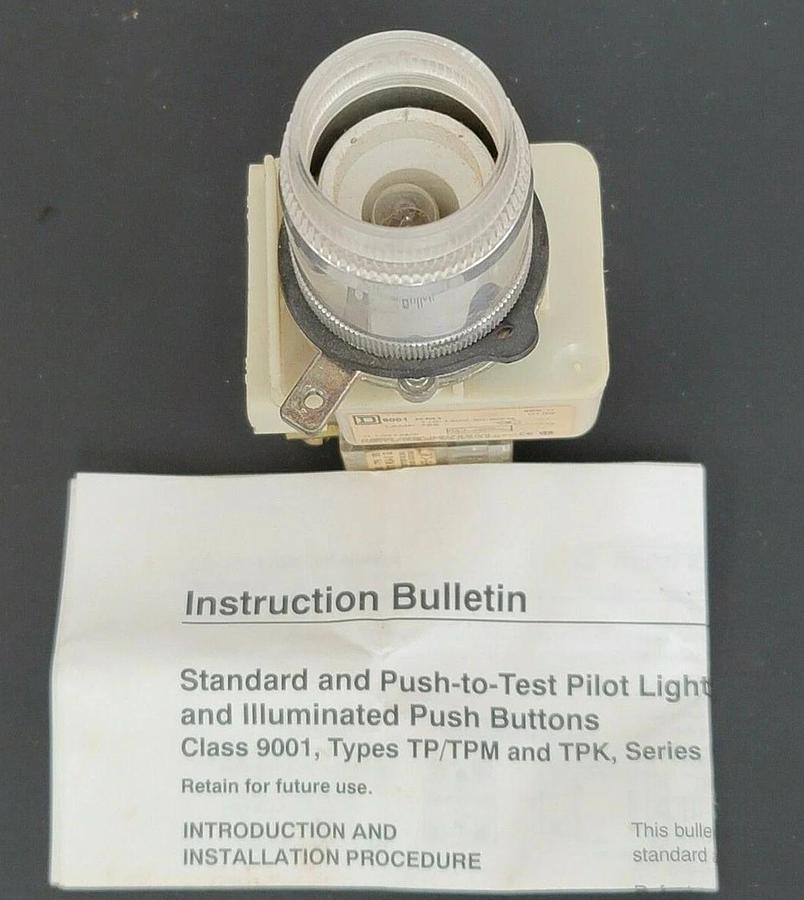 NIB SQUARE D 9001-TP-41 ILLUMINATED PUSHBUTTON 9001TP41 SER. H