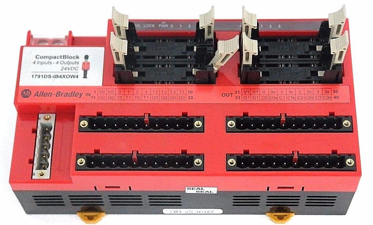 Used ALLEN BRADLEY 1791DS-IB4XOW4 SER. A, REV. A01 DEVICENET COMPACT BLOCK 97309671