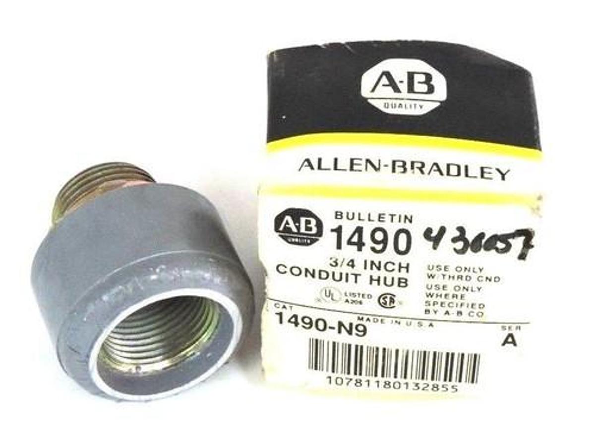 Used NIB ALLEN BRADLEY 1490-N9 CONDUIT HUB 3/4'' 1490N9 SER. A