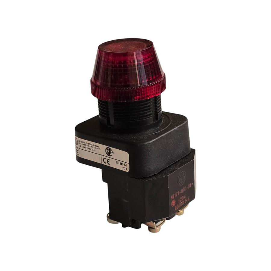 Used ALLEN BRADLEY 800H-QRH24W /G 30mm RED PILOT LIGHT 800H PUSH BUTTON NSNP (read)
