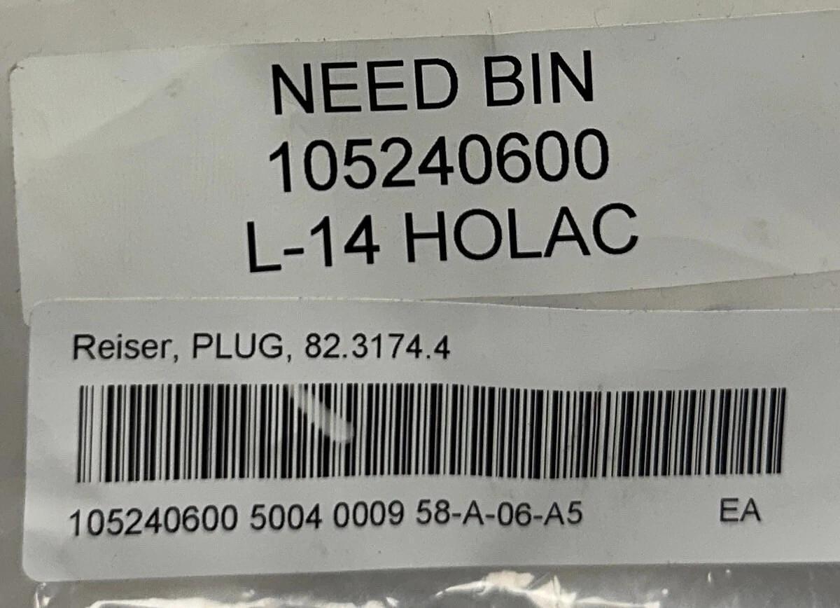 REISER HOLAC 82-3174-4 / 8231744 OEM PLUG FOR CUTTING MACHINE TMAO 10.25 NSMP