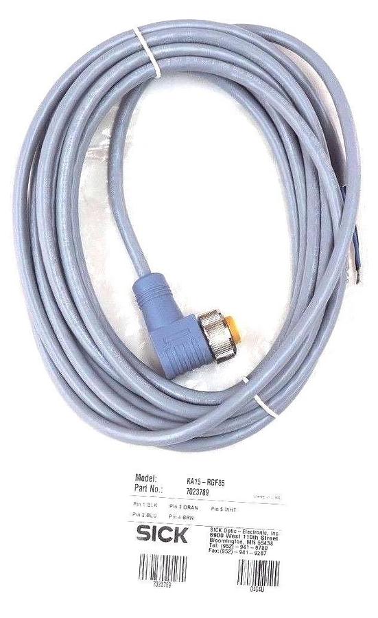 NIB SICK KA15-RGF85 MOLDED CABLE 5M, 7023789, KA15RGF85