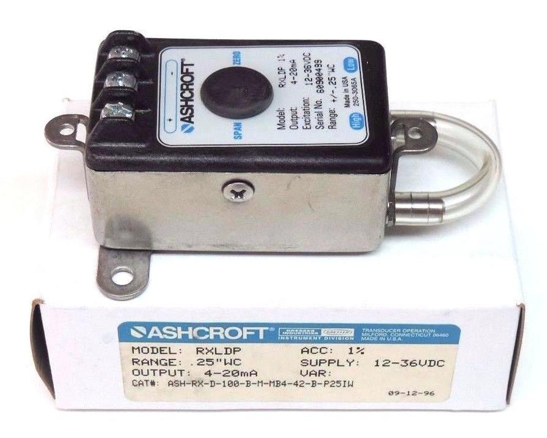 NIB ASHCROFT ASH-RX-D-100-B-M-MB4-42-B-P25IW PRESSURE TRANSMITTER 4-20MA, RXLDP