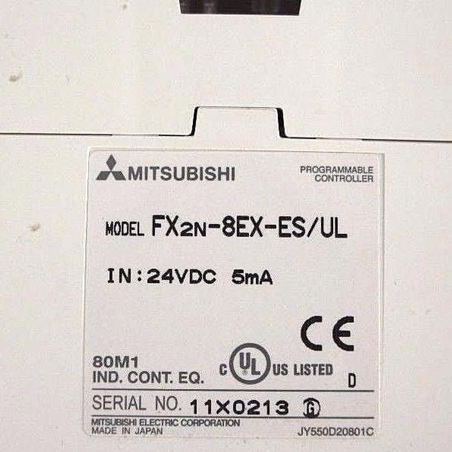 Used LOT OF 2 MITSUBISHI FX2N-8EX-ES/UL EXTENSION BLOCK MODULES 24VDC FX2N8EXESUL