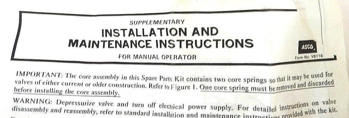 Used NEW ASCO 302697 REBUILD KIT 8345 AC