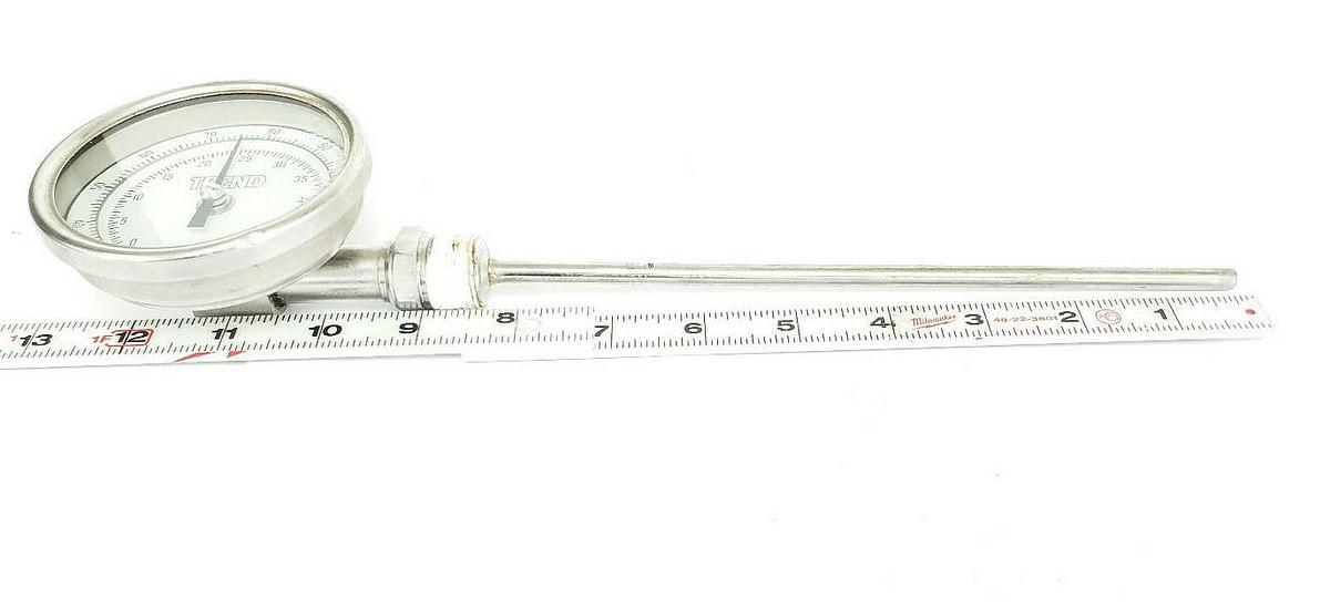 Used TREND INSTRUMENTS 25 TO 125 DEG F / -5 TO 50 DEG C THERMOMETER, 9" STEM