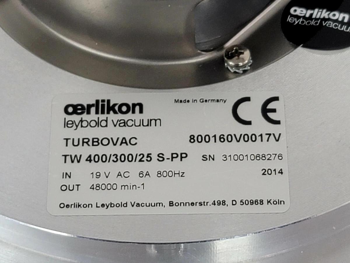 Used "FOR PARTS" OERLIKON LEYBOLD TW 400/300/25 S-PP VACUUM TURBOVAC 800160V0017V
