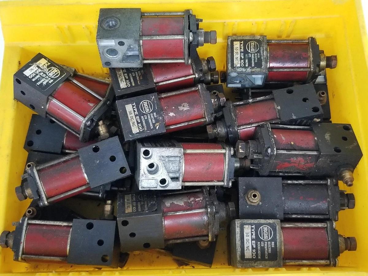 Used LOT OF 27 RGS TYPE EP 100 VALVES 50 DC/NC