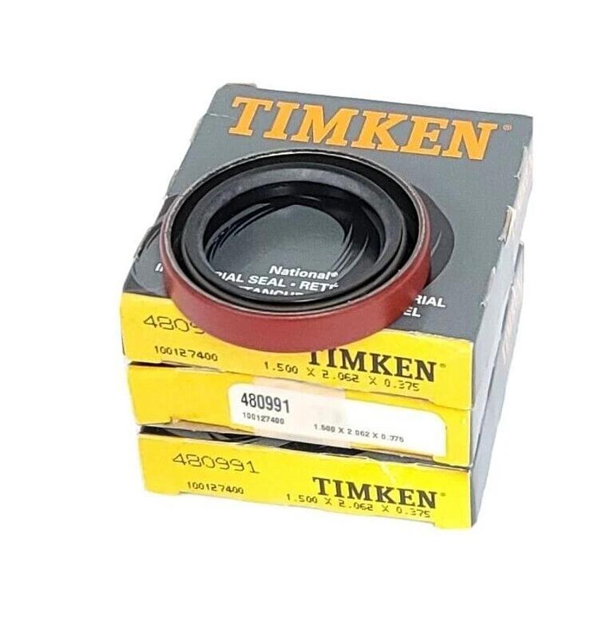 Used LOT OF 3 NIB TIMKEN 480991 OIL SEALS 1.5IN ID 2.062IN OD 0.375IN WIDTH