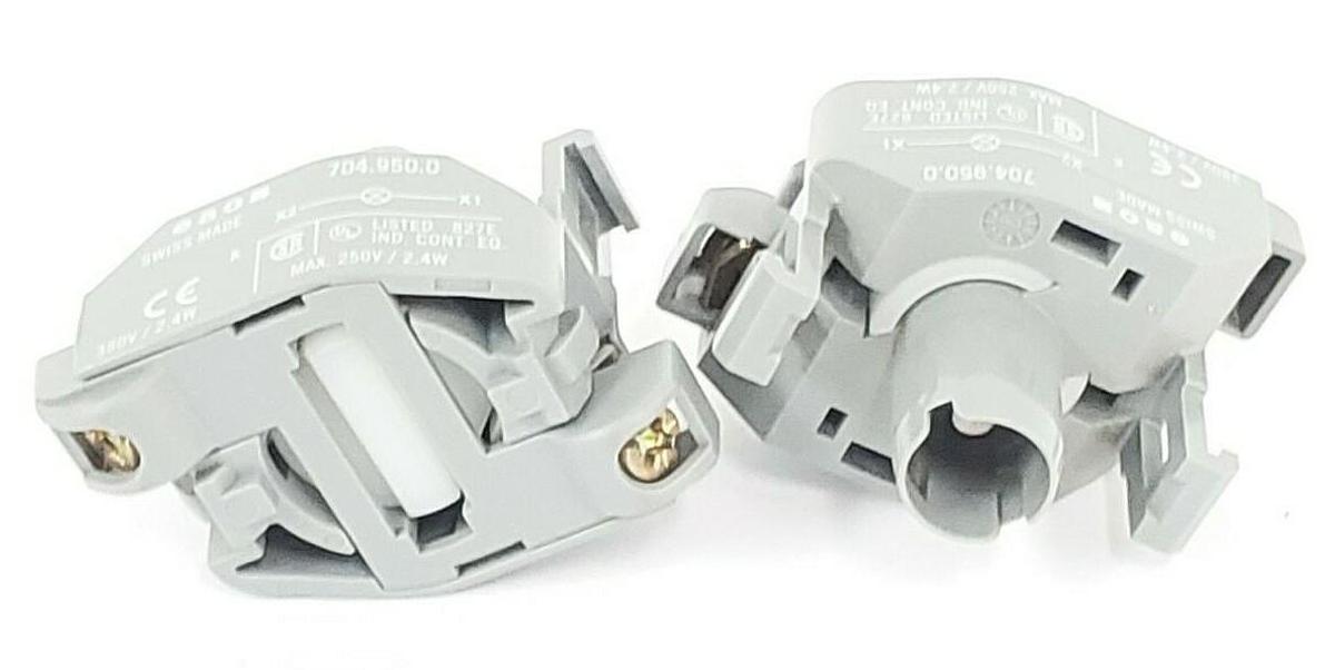 Used LOT OF 2 EAO 704.950.0 LAMP SOCKETS 380V/2.4W