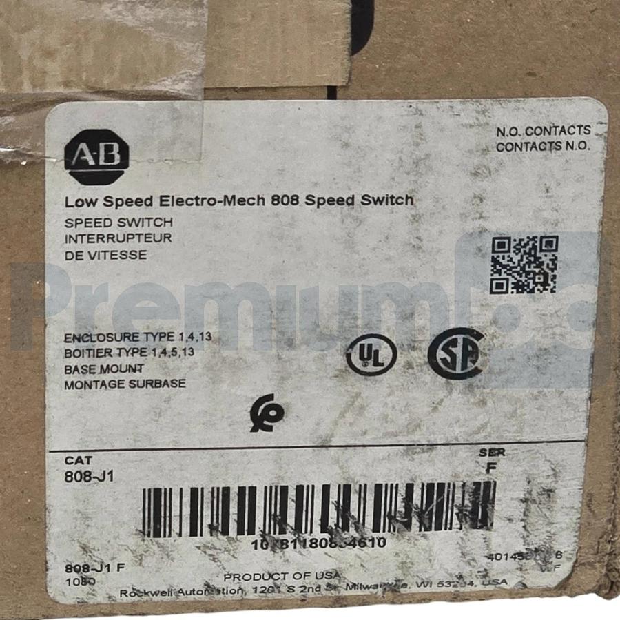 Allen Bradley 808-J1 /F Low Speed 808 Speed Switch Style-J 15-80 RPM 808J1 NSMP