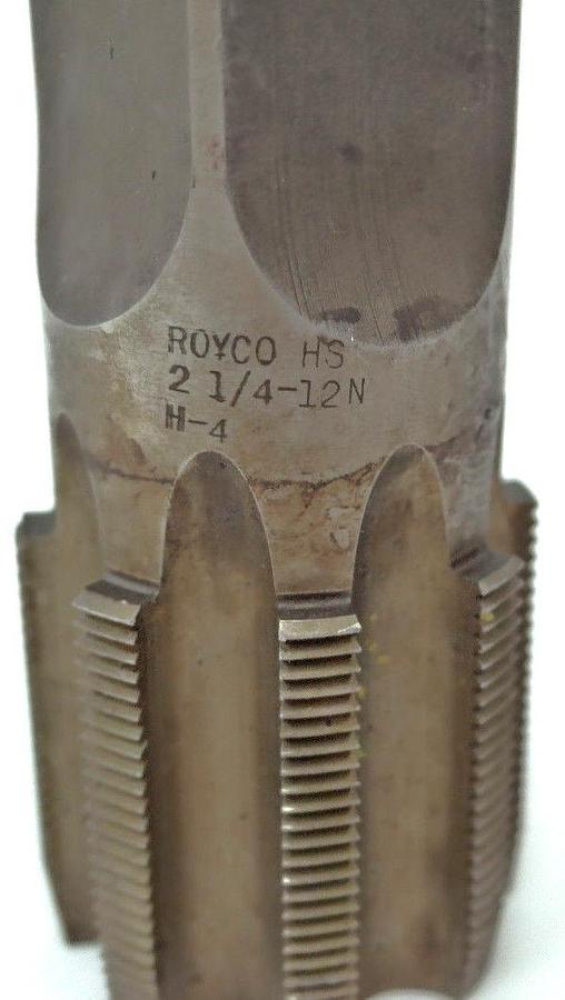 Used 2-1/4" ROYCO 12 NS TAP 2" DEPTH 8 FLUTE, H-4 MADE IN USA