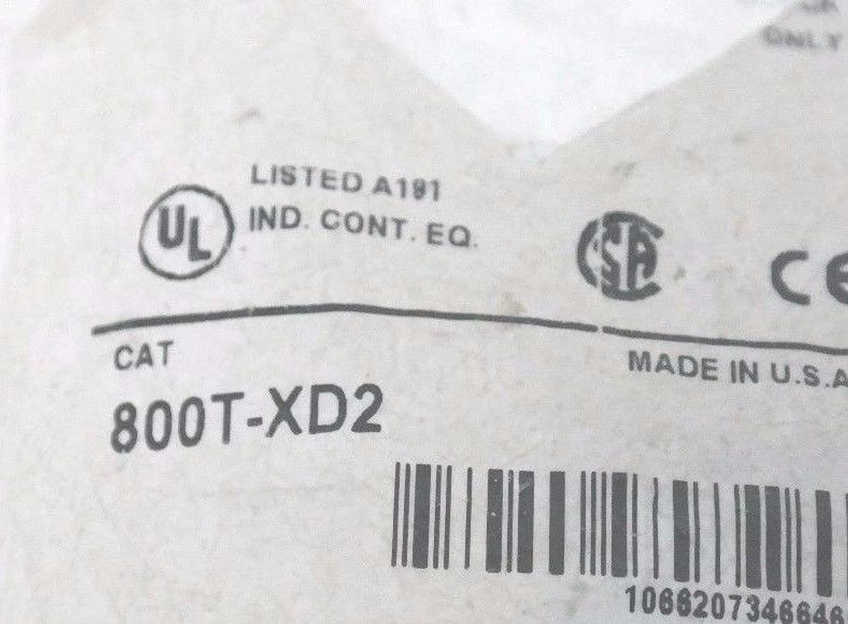 Used LOT OF 2 NEW ALLEN BRADLEY 800T-XD2 CONTACT BLOCKS SER D 800TXD2